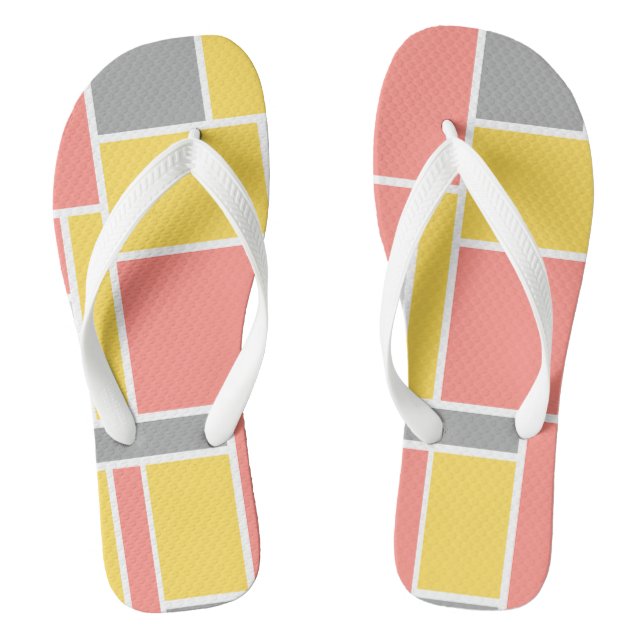 Pretty bright pastel l Trendy abstract l Pink Grey Jandals (Footbed)