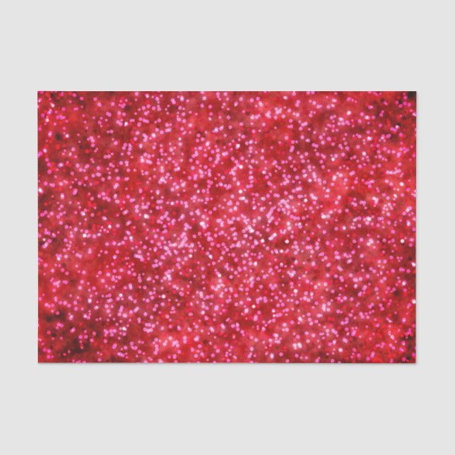 Pretty Bright Red Faux Glitter Design Tissue Paper (Front)