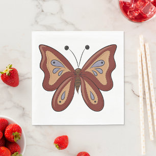 Pretty Brown Butterly Napkin