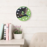 Pretty Brown Horse Laying in the Grass Large Clock<br><div class="desc">A clock with a beautiful photograph featuring a beautiful brown bay horse laying in the grass,  
looking peaceful and content.</div>
