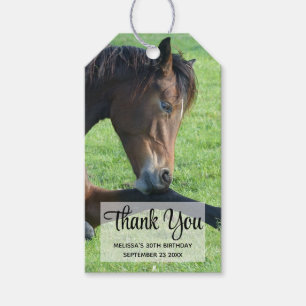 Pretty Brown Horse Laying in the Grass Thank You Gift Tags