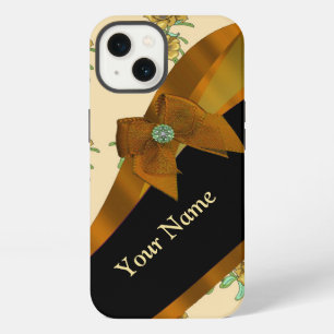 Pretty brown vintage floral flower pattern iPhone 13 case