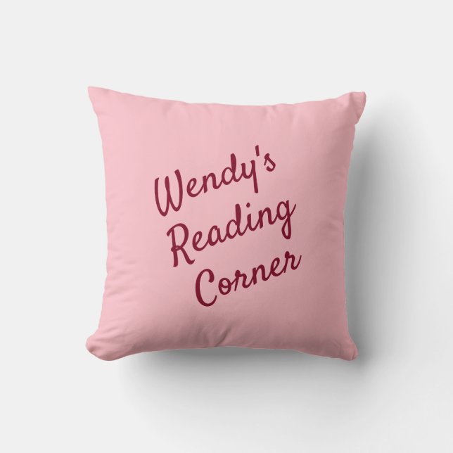 Pretty bubblegum pink & burgundy reading cushion (Front)