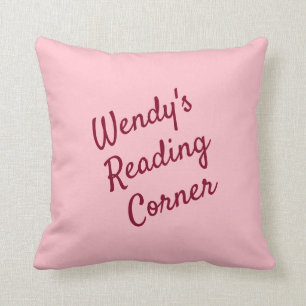 Pretty bubblegum pink & burgundy reading cushion