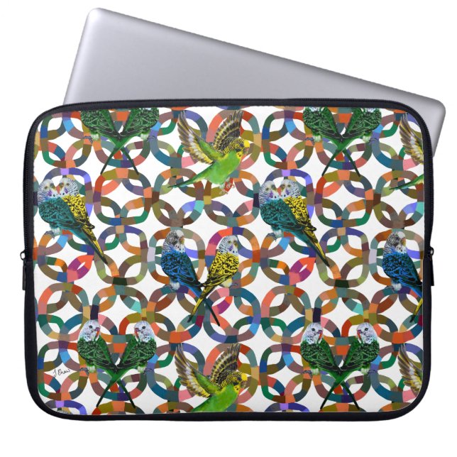 Pretty Budgies. Laptop Sleeve (Front)