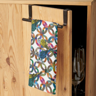 Pretty Budgies Tea Towel