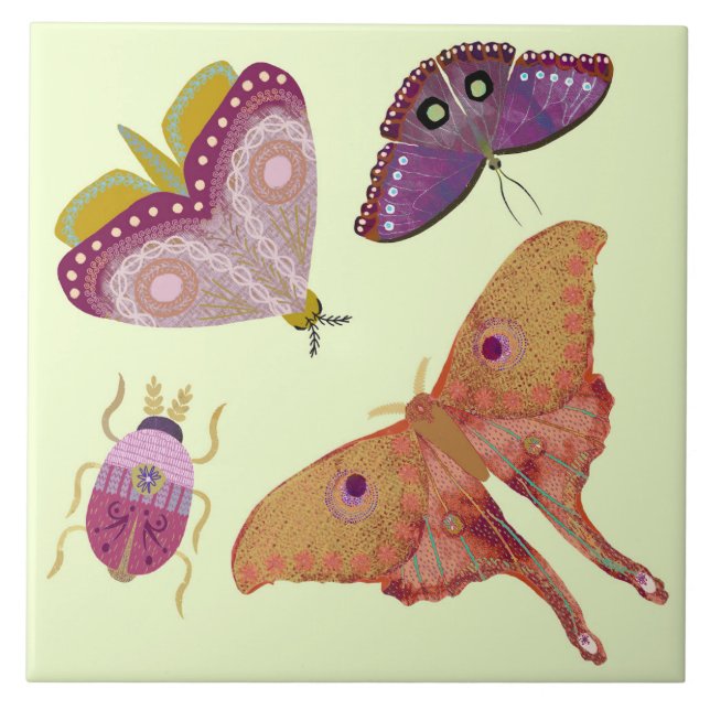 Pretty Butterflies Ceramic Tile (Front)