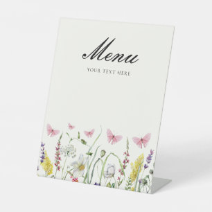 Pretty Butterflies Menu Bridal Shower Pedestal Sign