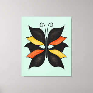 Pretty Butterfly Abstract Art Canvas Print
