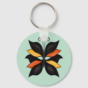 Pretty Butterfly Abstract Art Key Ring