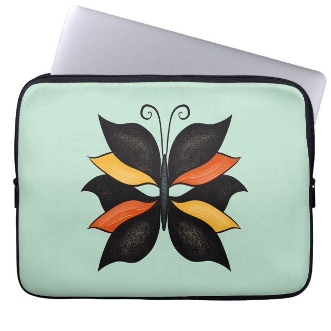 Pretty Butterfly Abstract Art Laptop Sleeve (Front)
