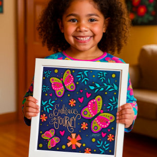 Pretty Butterfly Embrace the Journey Inspirivity Poster