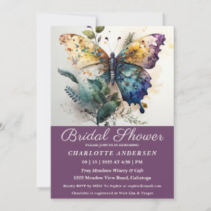 Pretty Butterfly Garden Bridal Shower Invitation