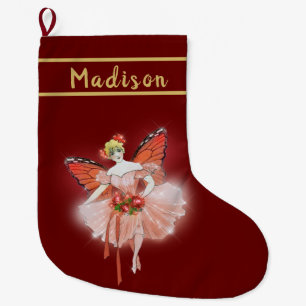 Pretty Butterfly Wing Fairy Large Christmas Stocking