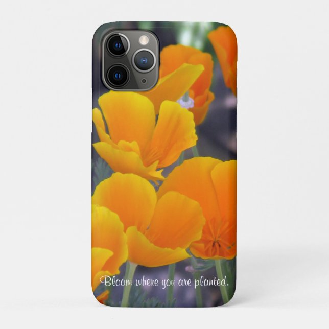 Pretty California Poppies with Quote  Case-Mate iPhone Case (Back)