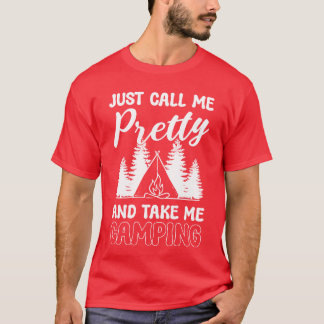 Pretty Camping Girl Backpacker vintage T-Shirt