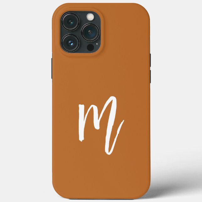 Pretty caramel background Calligraphy initial  Case-Mate iPhone Case (Back)