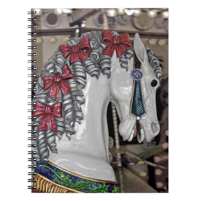 Pretty carousel horse print notebook (Front)