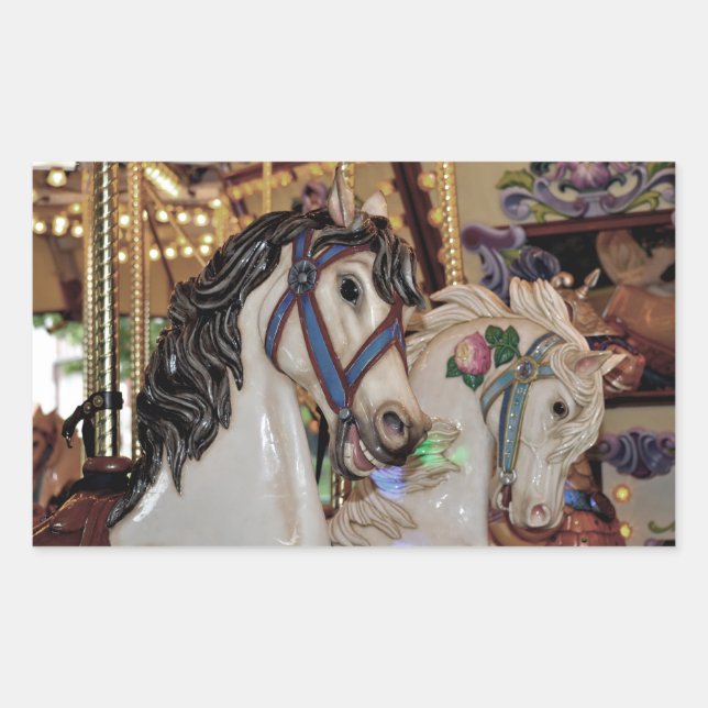 Pretty carousel horses sticker (Front)