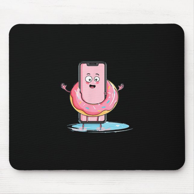 Pretty Cartoon Cell With Pool Ring For Vacation Lo Mouse Pad (Front)