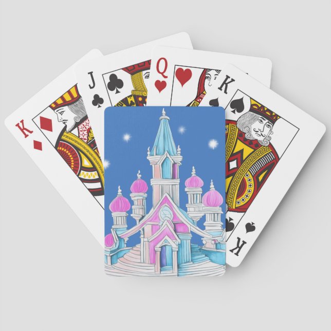 Pretty castle for the young girls playing cards (Back)