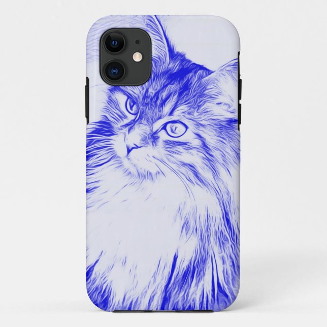 Pretty Cat Artwork | Best gift for cat lovers Case-Mate iPhone Case (Back)