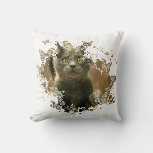 Pretty Cat Artwork Cushion (Front)