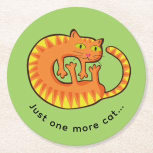 Pretty Cat, cat, kitten Round Paper Coaster