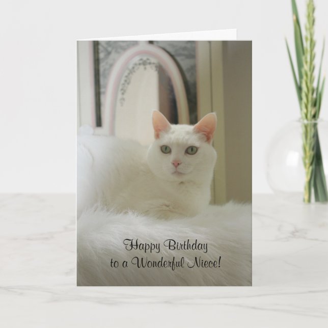 Pretty Cat/Feminine Birthday Card (Front)