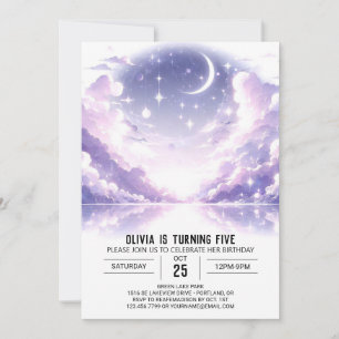 Pretty Celestial Digital Birthday Invitation