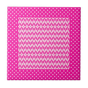Pretty Ceramic Tile, Candy Pink Geometric Tile