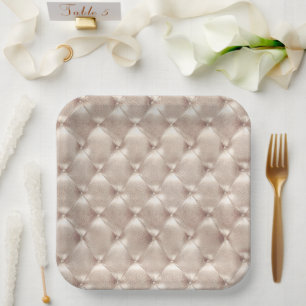 Pretty Champagne Glam Bridal Shower Wedding Paper Plate