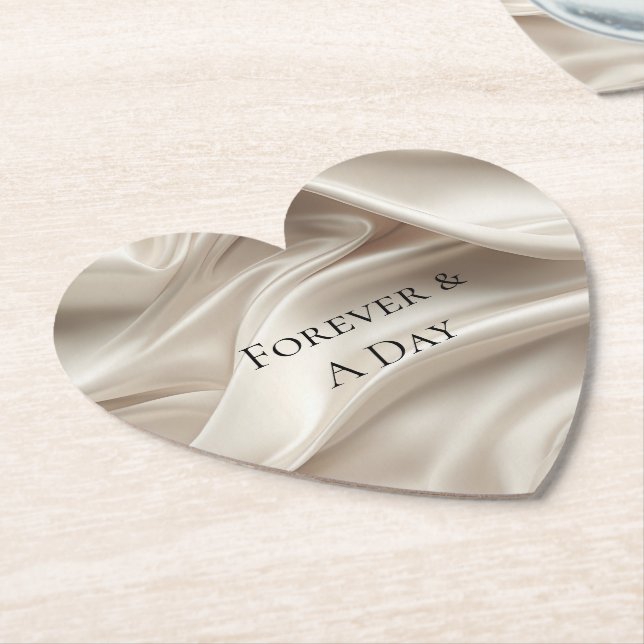 Pretty Champagne Gold Romantic Faux Satin  Paper Coaster (Angled)
