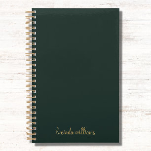 Pretty Charcoal & Gold Script Monogram Planner