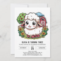 Pretty Charming Sheep Digital Birthday