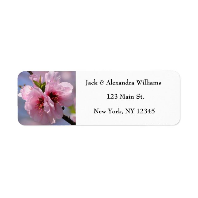 Pretty Cherry blossom Pink Chic Return Address (Front)