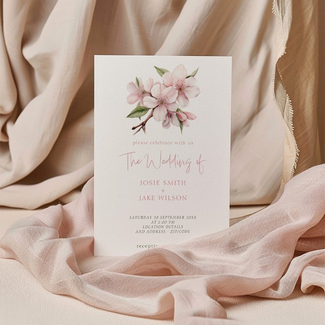 Pretty cherry blossom soft wedding invitation (Creator Uploaded)