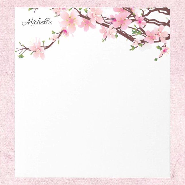 Pretty Cherry Blossoms Notepad YOUR TEXT (Creator Uploaded)