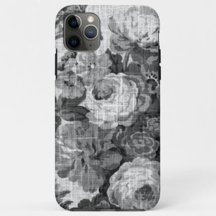 Pretty Chic Black White Vintage Floral Case-Mate iPhone Case