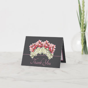 Pretty Chic Bouquet Orchid Crown Flowers Thank You Card