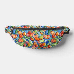 Pretty Chic Colourful Apricots Botanical Watercolo Bum Bags
