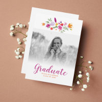 Pretty Chic Floral Graduate Photo Graduation Party
