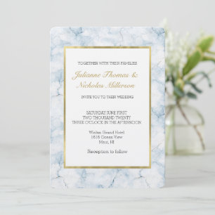 Pretty Chic Light Blue Wedding Invitation