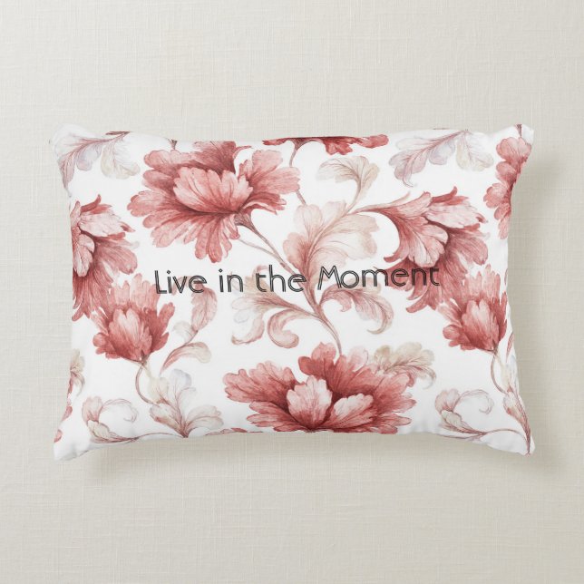 Pretty Chic Red Flowers Decorative Cushion (Front)