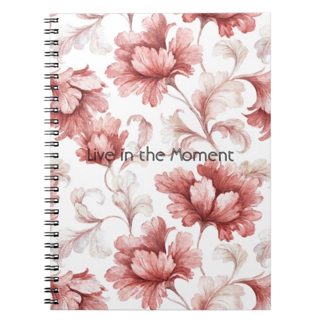 Pretty Chic Red Flowers Notebook (Front)