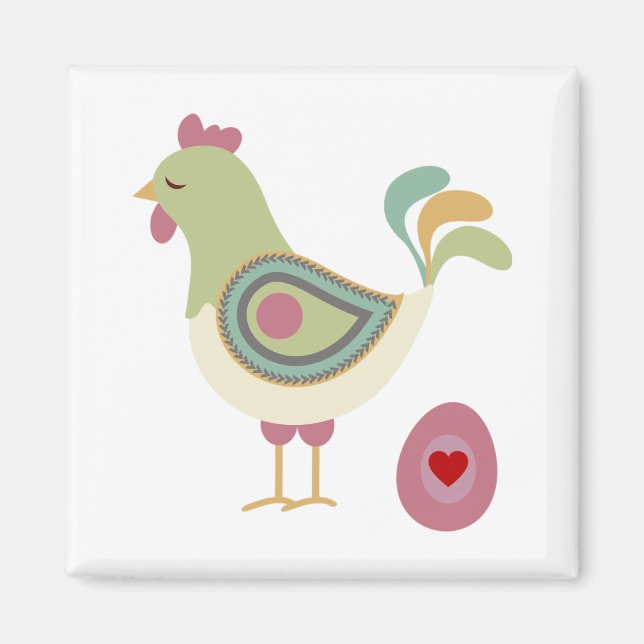 Pretty Chickens And Eggs Magnet (Front)