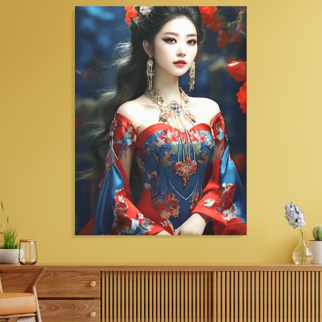 pretty chinese  canvas print (Insitu(LivingRoom))