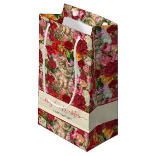 Pretty Chintzy Victorian Scrapbook Cherubs Small Gift Bag