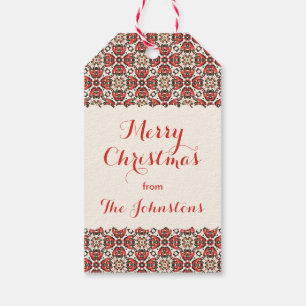 Pretty Christmas Damask Gift Tags