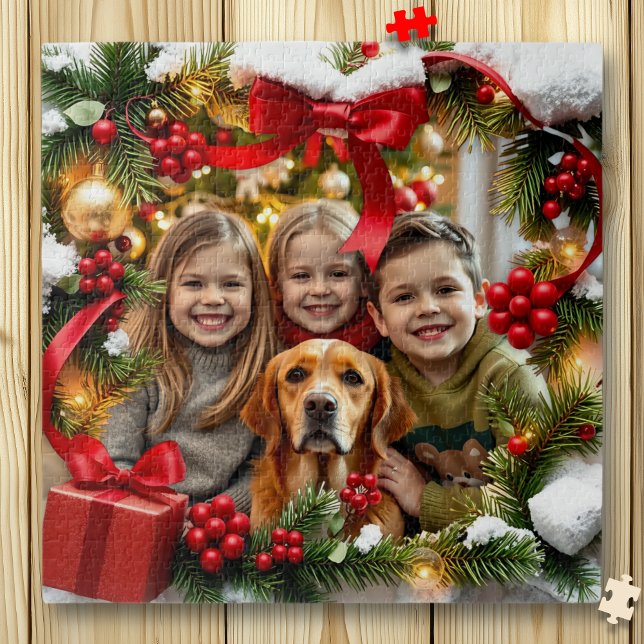 Pretty Christmas Framed Personalized Photo Jigsaw Puzzle (Creator Uploaded)